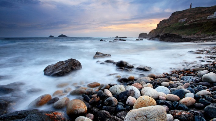 природа камни море горизонт