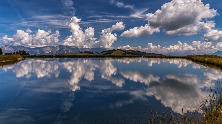 облака отражение озеро clouds reflection the lake