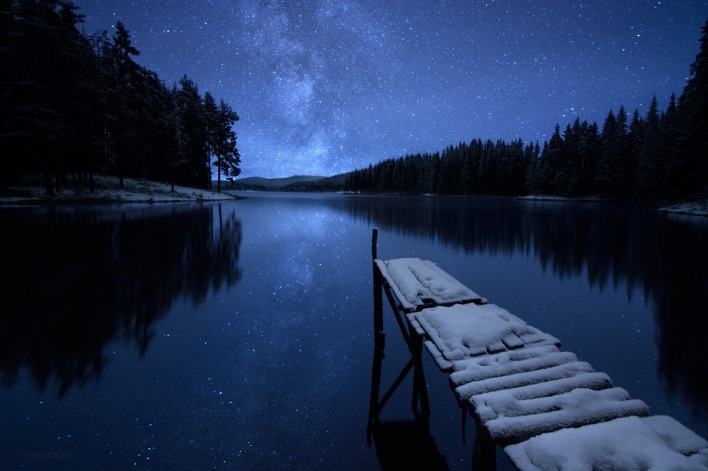 Пристань воде ночь звезды