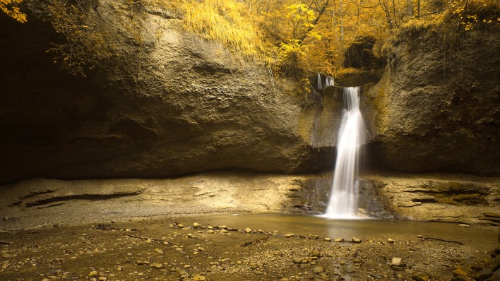 природа водопад скалы