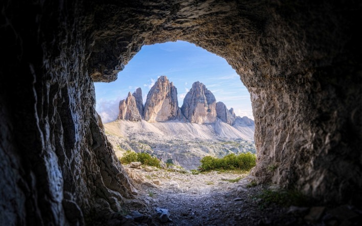пещера горы свет