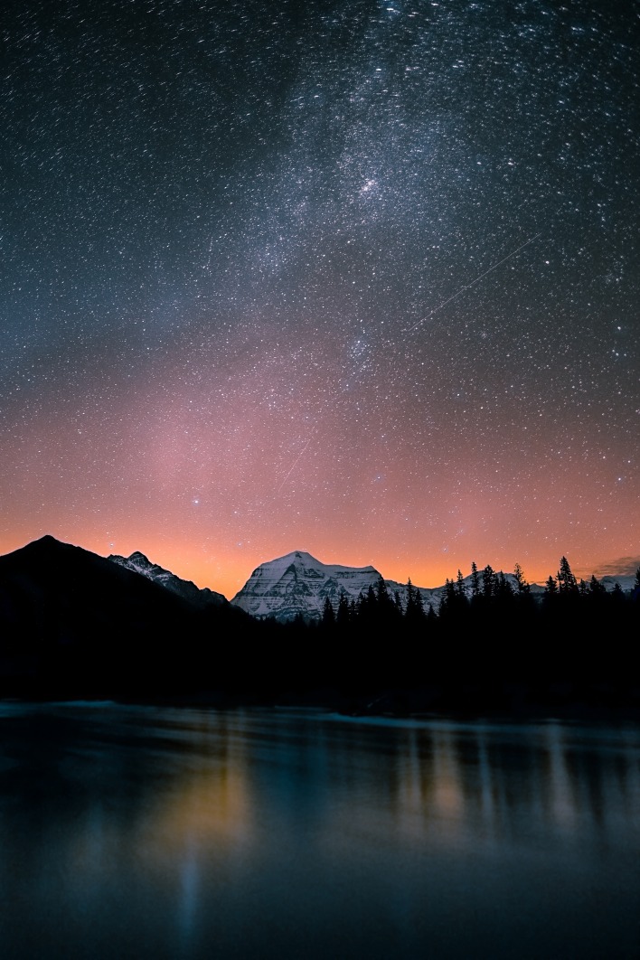 звезды ночь озеро свечение