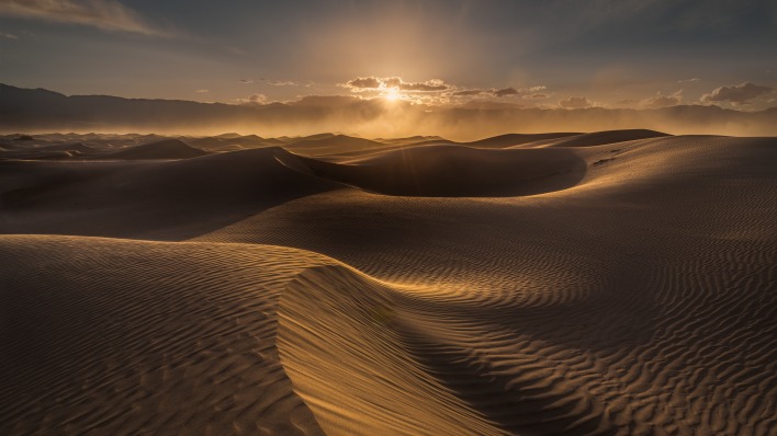пустыня дюны барханы закат песок