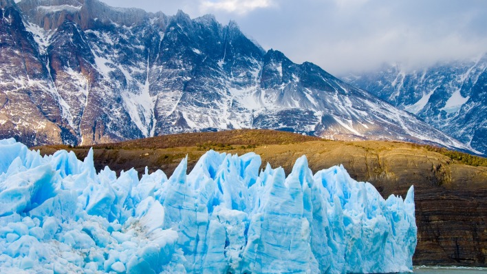 лед горы ледник голубой