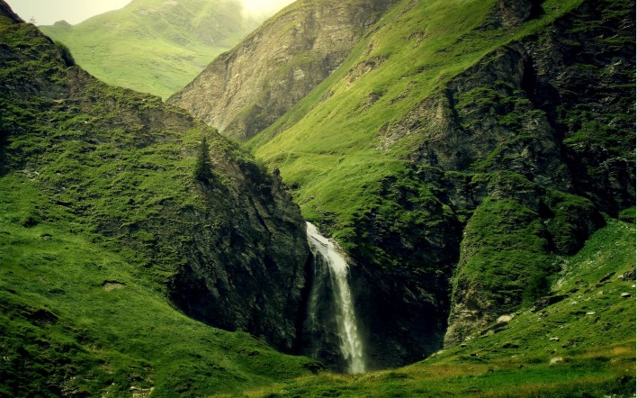 горное ущелье горы ущелье водопад