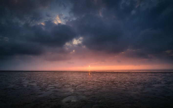 побережье рассвет облака сумерки