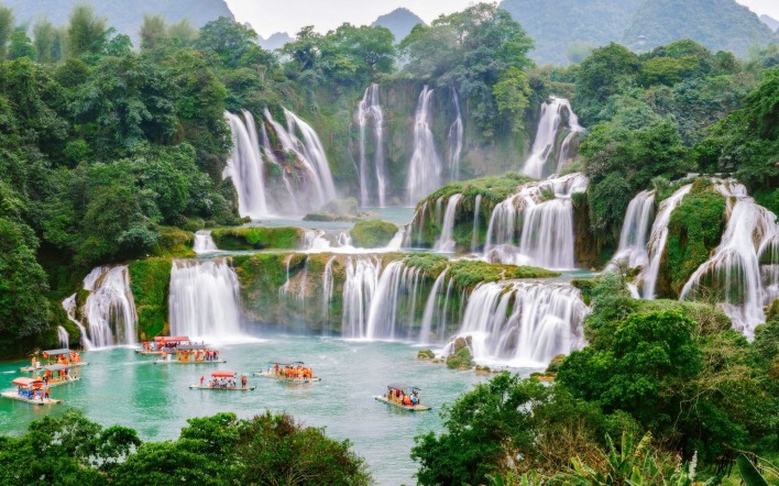 водопад дэтянь азия
