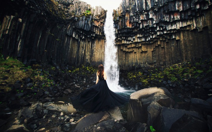 природа водопад скалы nature waterfall rock