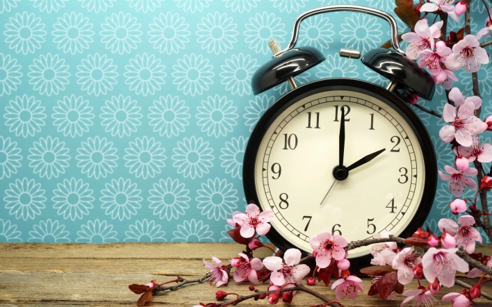 будильник часы цветы обои