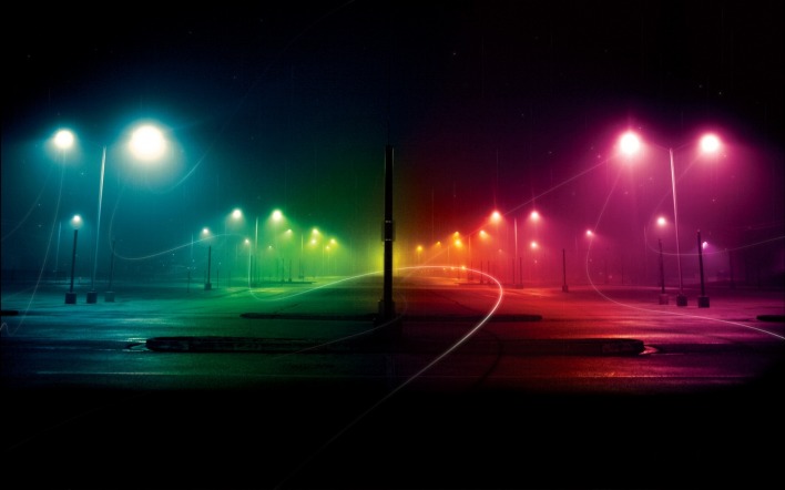 фонари улица ночь цвета