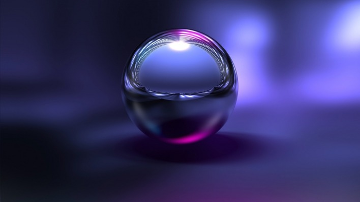 шар отражение фиолетовый хром