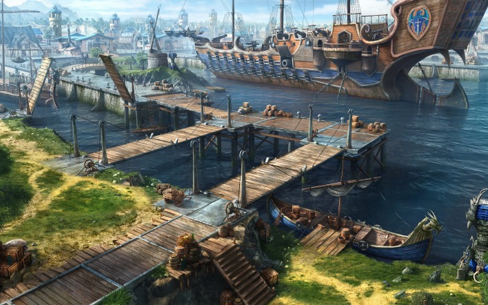 корабль мост порт рисунок картина