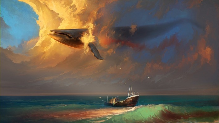 графика рисунок кит корабль graphics figure Keith ship