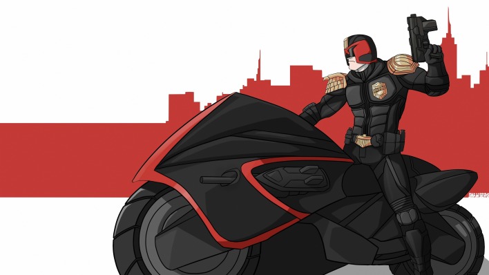 судья дредд рисунок арт мотоцикл