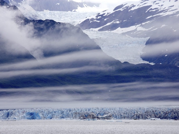 Glacier and Clouds, Alsek Lake, Alaska