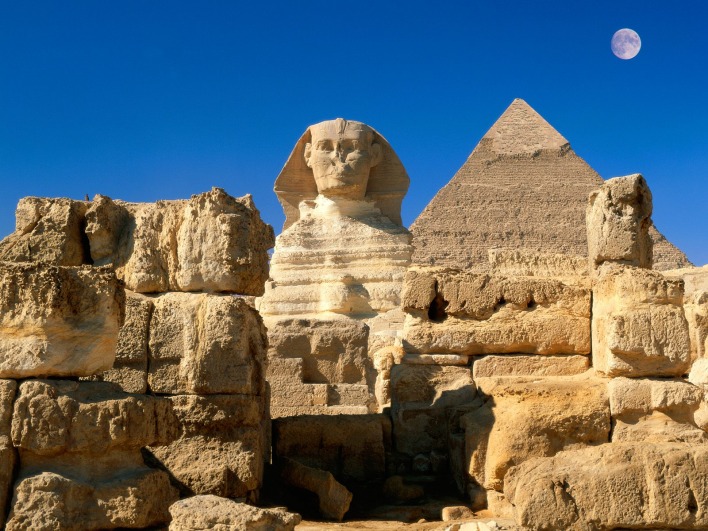 Great Sphinx, Chephren Pyramid, Giza, Egypt