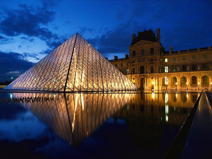 Pyramid at Louvre Museum, Paris, France