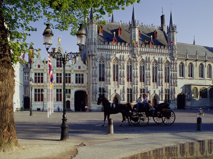 Horse-Drawn Carriage, Town Hall, Brugge, Belgium