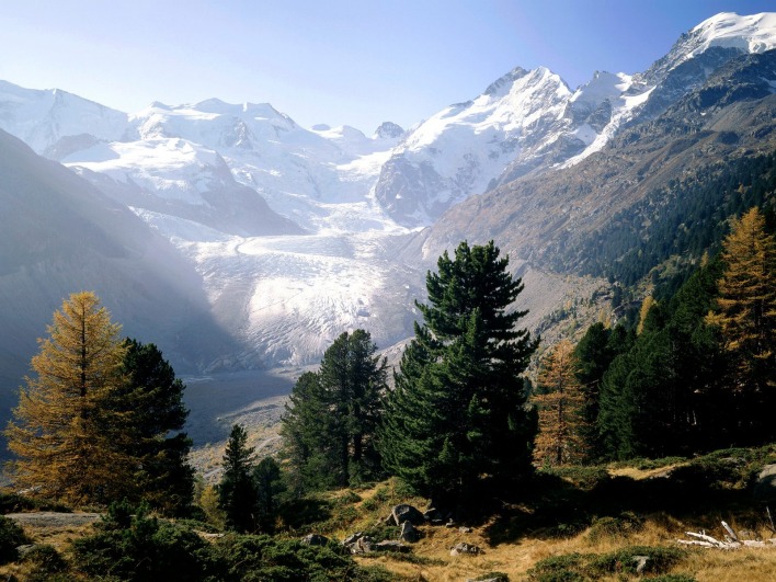 Piz Bernina, Moteratsch Glacier, Engadine, Switzerland