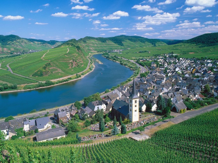 City of Bremm and Moselle River, Germany