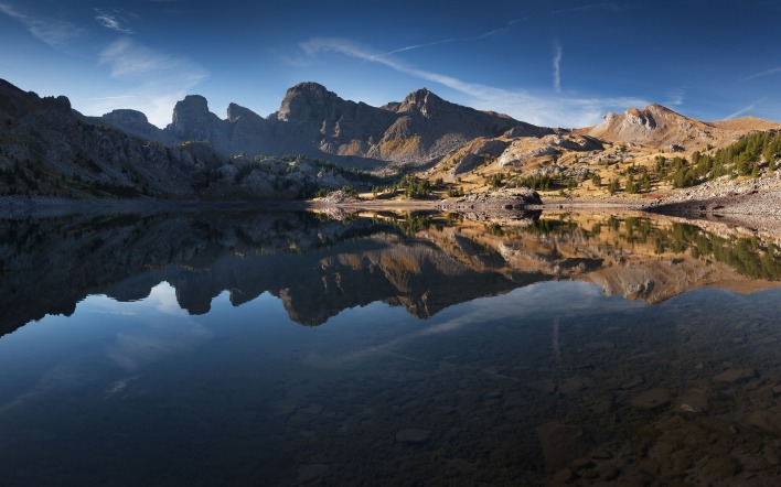 lac dallos, mercantour national park, france, франция, озеро, горы, отражение