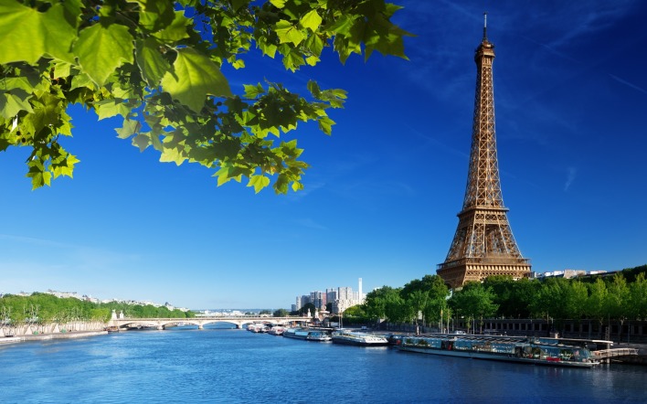 Париж эйфелева башня река