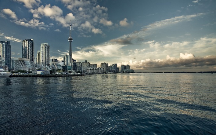 страны архитектура природа облака море Торонто Канада
