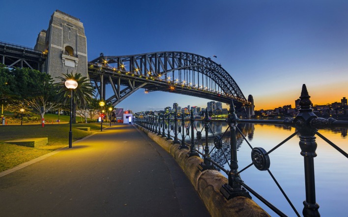 страны архитектура мост ночь Австралия