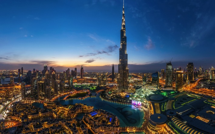 страны архитектура вечер свет Дубаи ОАЭ country architecture evening light Dubai UAE