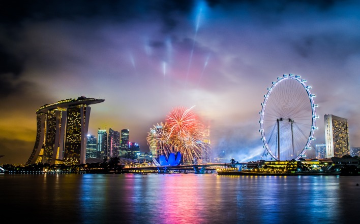 сингапур салют огни Singapore salute lights