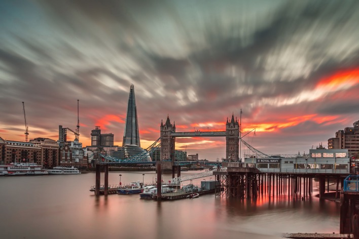 лондон темза река закат London Thames river sunset