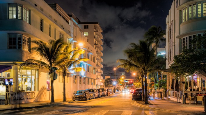 florida Miami Флорида огни улица вечер vice city Майами