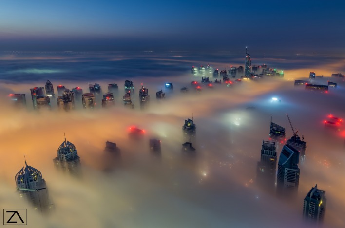 небо туман ОАЭ Dubai город Дубай