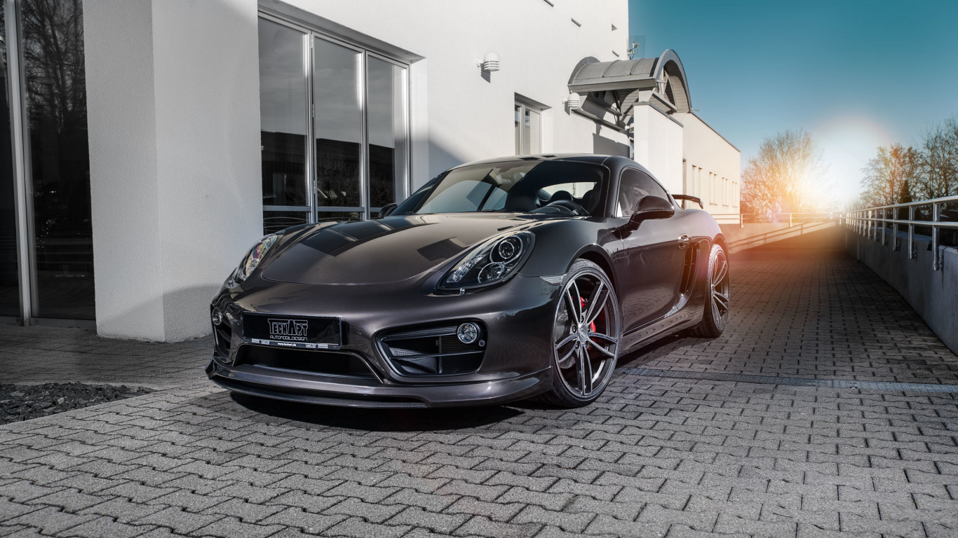 Porsche Cayman тротуар здание