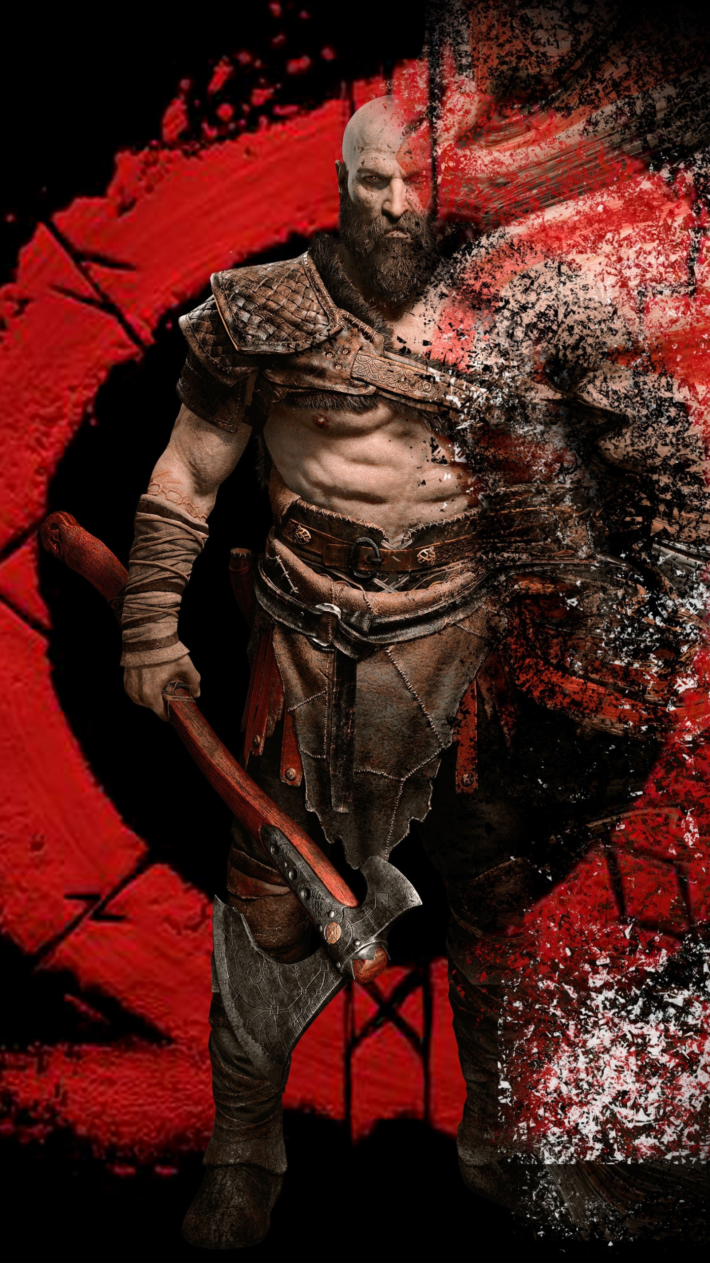 воин черный фон кратос good of war игра