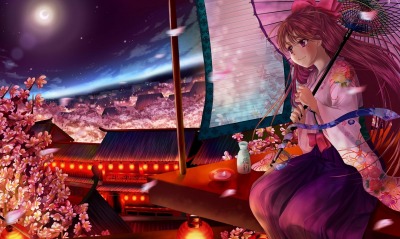 Девушка на балконе японское аниме