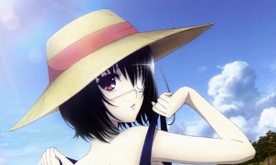 девушка аниме в шляпке