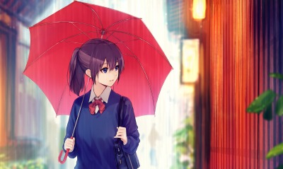 аниме, зонт