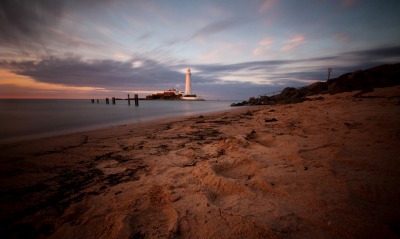 маяк, песок