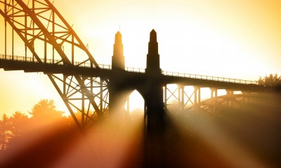 мост, солнечные лучи