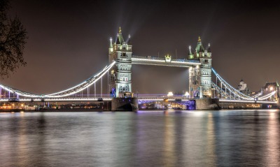 мост река лондон подсветка