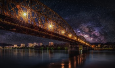 мост огни подсветка