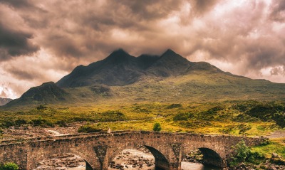 мост река старый гора пейзаж шотландия