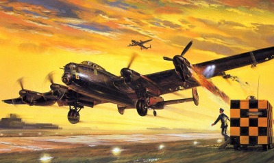 подбитый Avro 683 Lancaster