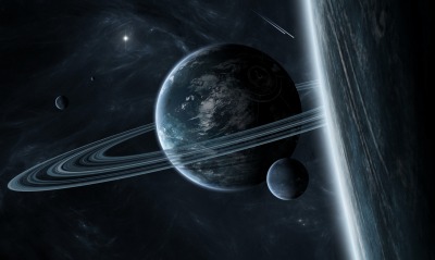 планета кольца космос