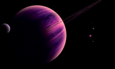 планета космос спутник розовая