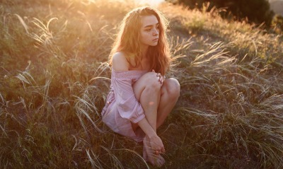 девушка, на траве
