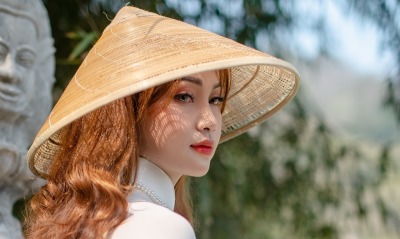 девушка азия шляпка лицо
