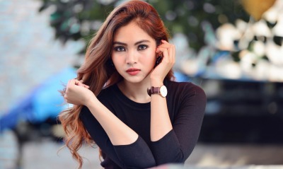 девушка рыжая волосы взгляд