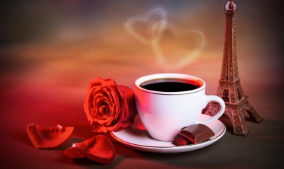 кофе, роза